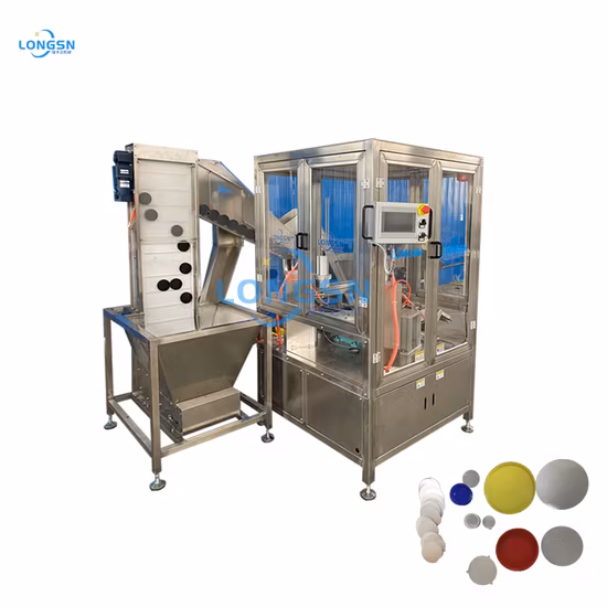 Automatic Plastic Medical Child Proof Cap Liner Wad Inserting Assembling Compression Machine