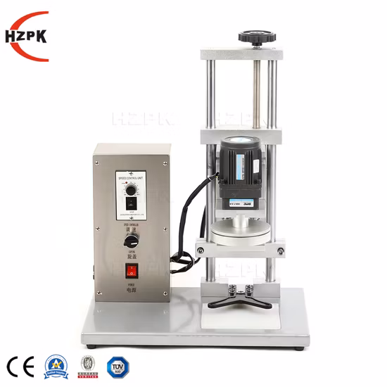 Hzpk Semi Automatic Pet Bottle Screw Capper Cap Compression Machine