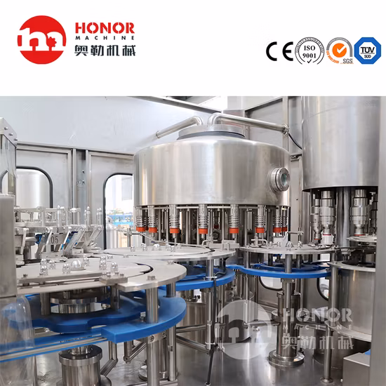 6000-12000bph Automatic Spring Drinking Pure Water Juice Carbonated Drinks/Juice Liquid/Glass/Can Bottle Washing Filling Capping/Bottling Making Packing Machine
