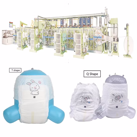 Hot Sell Brand New Production Line Semi Servo Automatic Baby Waist Band Diaper Machine Customized