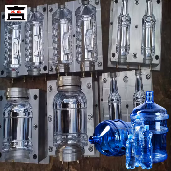 Customized Designed 2 Cavity Pet Bottle Semi Automatic Plastic Water Bottle Mould Blow Mold